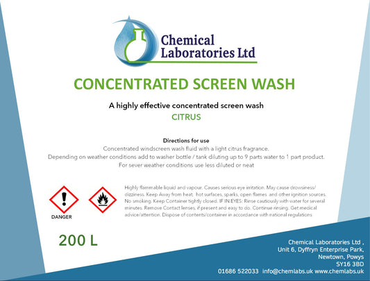 Windscreen Wash Concentrate 200 Ltrs.